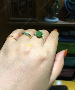Nhẫn Hoa Mẫu Đơn Ngọc Bích Nephrite Jade (VNB-NN039-2)