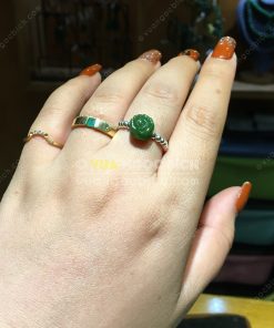 Nhẫn Hoa Mẫu Đơn Ngọc Bích Nephrite Jade (VNB-NN039-2)