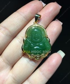 Mặt Di Lạc Ngọc Bích RUS Bọc Vàng (VNB-MD209)