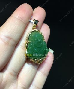 Mặt Di Lạc Ngọc Bích RUS Bọc Vàng (VNB-MD209)