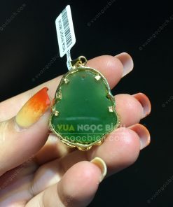 Mặt Di Lạc Ngọc Bích RUS Bọc Vàng (VNB-MD209)