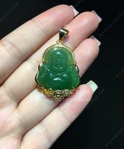 Mặt Di Lạc Ngọc Bích RUS Bọc Vàng (VNB-MD209)