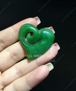 Mặt Trái Tim Ngọc Bích Nephrite Jade (VNB-MD241)