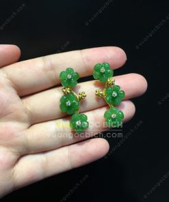 Bông Tai Hoa 5 Cánh Ngọc Bích Nephrite Jade VIP (VNB-BT218) 21 Bông Tai Hoa 5 Cánh Ngọc Bích Nephrite Jade VIP (VNB-BT218)