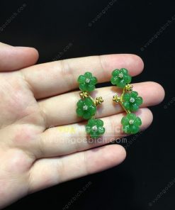 Bông Tai Hoa 5 Cánh Ngọc Bích Nephrite Jade VIP (VNB-BT218) 20 Bông Tai Hoa 5 Cánh Ngọc Bích Nephrite Jade VIP (VNB-BT218)