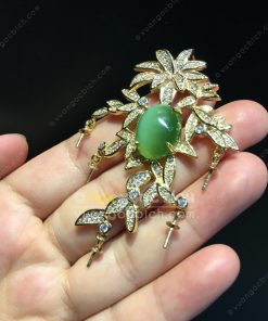 Mặt Dây Chiếc Lá Ngọc Bích Nephrite Jade VVIP (VNB-MD352)