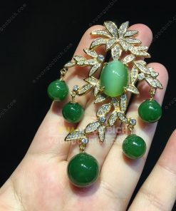 Mặt Dây Chiếc Lá Ngọc Bích Nephrite Jade VVIP (VNB-MD352)