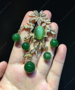 Mặt Dây Chiếc Lá Ngọc Bích Nephrite Jade VVIP (VNB-MD352)