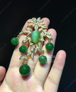 Mặt Dây Chiếc Lá Ngọc Bích Nephrite Jade VVIP (VNB-MD352)