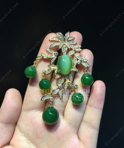 Mặt Dây Chiếc Lá Ngọc Bích Nephrite Jade VVIP (VNB-MD352)