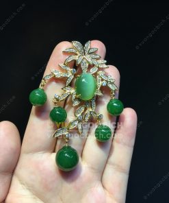 Mặt Dây Chiếc Lá Ngọc Bích Nephrite Jade VVIP (VNB-MD352)