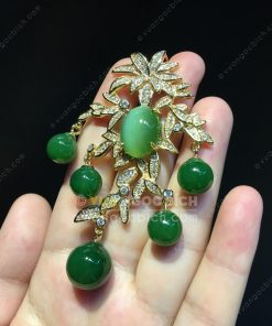 Mặt Dây Chiếc Lá Ngọc Bích Nephrite Jade VVIP (VNB-MD352)