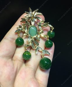 Mặt Dây Chiếc Lá Ngọc Bích Nephrite Jade VVIP (VNB-MD352)