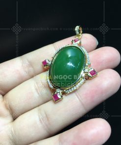 Mặt Dây Ngọc Bích Nephrite Jade (VNB-MD337) 13 Mặt Dây Ngọc Bích Nephrite Jade (VNB-MD337)