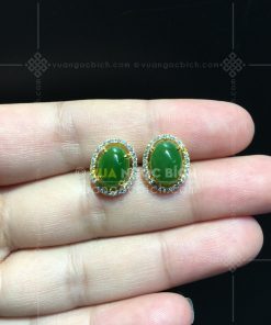 Bông Tai Ngọc Bích Nephrite Jade (VNB-BT007) 14 Bông Tai Ngọc Bích Nephrite Jade (VNB-BT007) 1