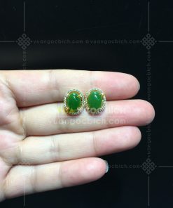 Bông Tai Ngọc Bích Nephrite Jade (VNB-BT007)