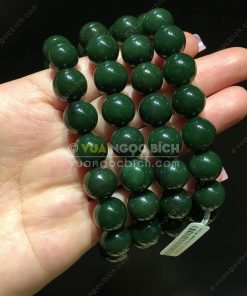 Vòng Tay Ngọc Bích Nephrite Jade 12mm Xanh Đậm (VNB-VT046-4) 18 Vòng Tay Ngọc Bích Nephrite Jade 12mm Xanh Đậm (VNB-VT046-4) 2