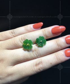 Bông Tai Cỏ Bốn Lá Ngọc Bích VIP (VNB-BT226)