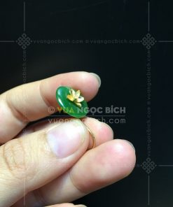 Bông Tai Đồng Điếu Ngọc Bích Nephrite Jade VIP ( VNB-BT233) 18 Bông Tai Đồng Điếu Ngọc Bích Nephrite Jade VIP ( VNB-BT233)