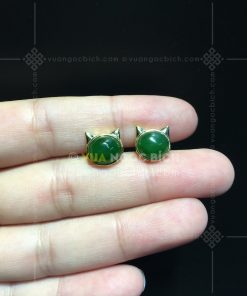 Bông Tai Ngọc Bích Nephrite Jade (VNB-BT238)