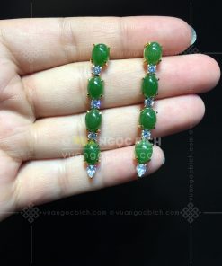 Bông Tai Ngọc Bích Nephrite Jade (VNB-BT248)