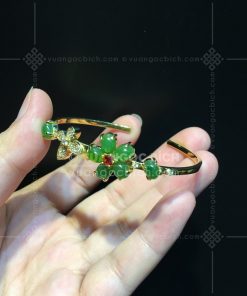 Lắc Tay Cứng Ngọc Bích Nephrite Jade (VNB-VT111)