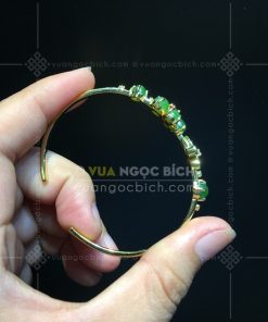 Lắc Tay Cứng Ngọc Bích Nephrite Jade (VNB-VT111)