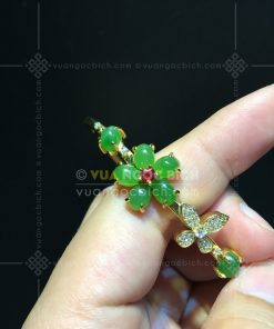 Lắc Tay Cứng Ngọc Bích Nephrite Jade (VNB-VT111)