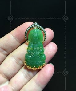 Mặt Dây Phật Bà Quan Âm Ngọc Bích Rusia VVIP (VNB-MD206-4)