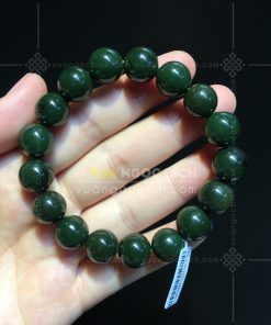 Vòng Tay Ngọc Bích Nephrite Jade 12mm Xanh Đậm (VNB-VT046-4) 16 Vòng Tay Ngọc Bích Nephrite Jade 12mm Xanh Đậm (VNB-VT046-4)