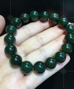 Vòng Tay Ngọc Bích Nephrite Jade 12mm Xanh Đậm (VNB-VT046-4) 15 Vòng Tay Ngọc Bích Nephrite Jade 12mm Xanh Đậm (VNB-VT046-4)