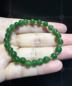 Vòng Tay Ngọc Bích Nephrite Jade 6mm VIP (VNB-VT043-2)