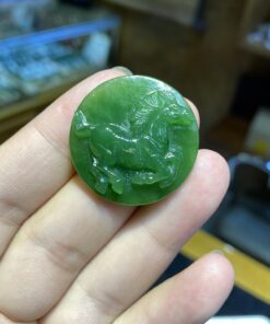 Mặt Dây Ngọc Bích Nephrite Jade Chạm Ngựa (VNB-MD422)