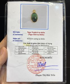Mặt Dây Ngọc Bích Mắt Mèo Kết Kim Cương VIP(VNB-MD419) 1