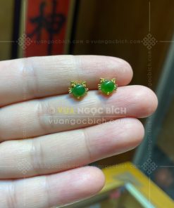 Bông Tai Ngọc Bích Kiểu Mèo (VNB-BT277) 12 Bông Tai Ngọc Bích Kiểu Mèo (VNB-BT277)