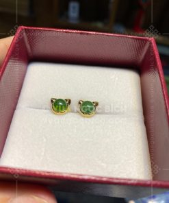 Bông Tai Ngọc Bích Kiểu Mèo (VNB-BT283) 3