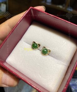 Bông Tai Ngọc Bích Kiểu Mèo (VNB-BT283) 2
