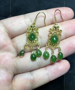 Bông Tai Ngọc Bích Nephrite Jade (VNB-BT265)