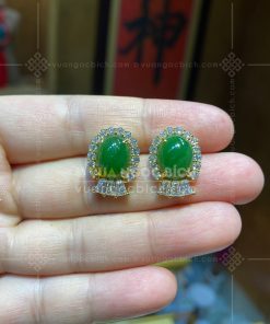 Bông Tai Ngọc Bích Nephrite Jade (VNB-BT285)