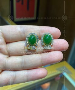 Bông Tai Ngọc Bích Nephrite Jade (VNB-BT285)