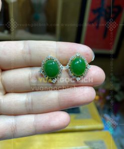 Bông Tai Ngọc Bích Nephrite Jade (VNB-BT286) 16 Bông Tai Ngọc Bích Nephrite Jade (VNB-BT286)