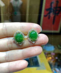 Bông Tai Ngọc Bích Nephrite Jade (VNB-BT286) 18 Bông Tai Ngọc Bích Nephrite Jade (VNB-BT286)