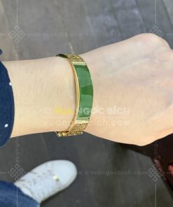 Lắc Cứng Vàng 18k Ngọc Bích Nephrite Jade (VNB-VT319) 31 Lắc Cứng Vàng 18k Ngọc Bích Nephrite Jade (VNB-VT319)