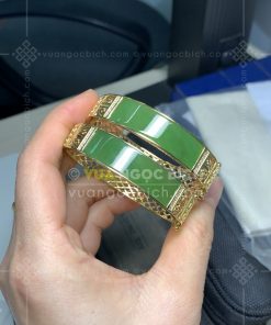 Lắc Cứng Vàng 18k Ngọc Bích Nephrite Jade (VNB-VT319)