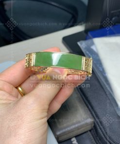 Lắc Cứng Vàng 18k Ngọc Bích Nephrite Jade (VNB-VT319) 34 Lắc Cứng Vàng 18k Ngọc Bích Nephrite Jade (VNB-VT319)