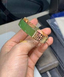 Lắc Cứng Vàng 18k Ngọc Bích Nephrite Jade (VNB-VT319) 36 Lắc Cứng Vàng 18k Ngọc Bích Nephrite Jade (VNB-VT319)