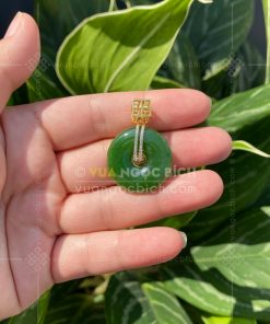 Mặt Dây Đồng Điếu Ngọc Bích Nephrite Jade (VNB-MD462)