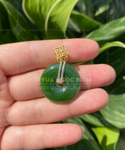 Mặt Dây Đồng Điếu Ngọc Bích Nephrite Jade (VNB-MD462)