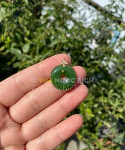 Mặt Dây Đồng Điếu Ngọc Bích Nephrite Jade (VNB-MD463)