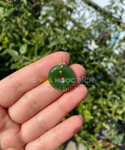 Mặt Dây Đồng Điếu Ngọc Bích Nephrite Jade (VNB-MD463)